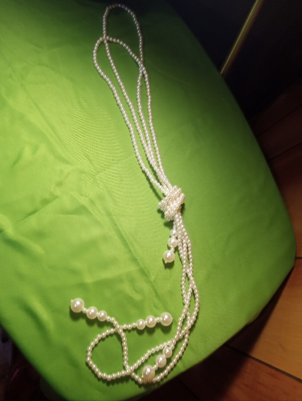 Elegant Double Strand White Pearl Multi-Strand Knot Necklace